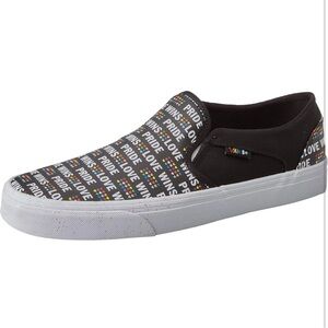 VANS Asher PRIDE Slip-On Shoes Rainbow Glitter Skate Sneakers sizes 3, 9